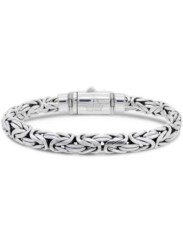 DEVATA Bali Dragon Bone Chain Bracelet Sterling Silver Amethyst