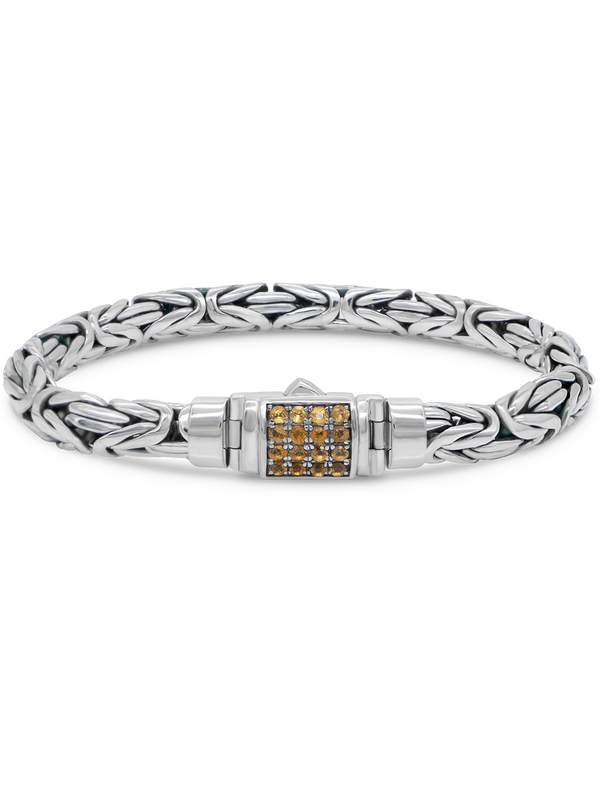 DEVATA Bali Dragon Bone Chain Bracelet Sterling Silver Citrine