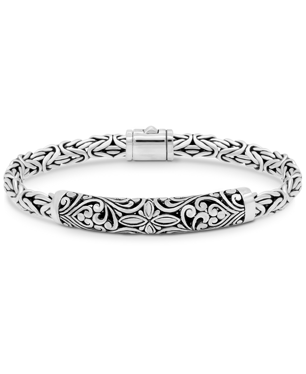 DEVATA Bali Filigree Sterling Silver Borobudur Byzantine Chain Bracelet