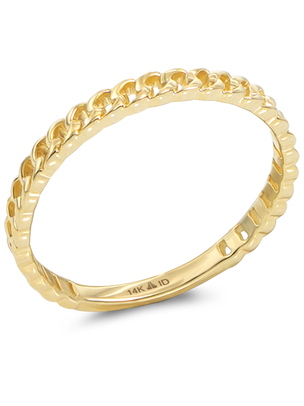 14K Gold Cuban Link Ring