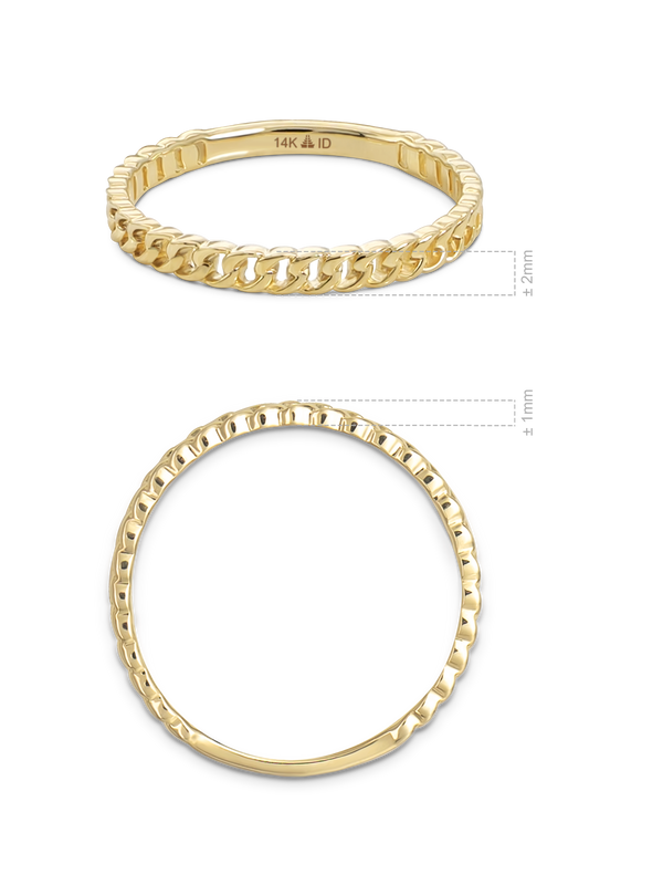 14K Gold Cuban Link Ring