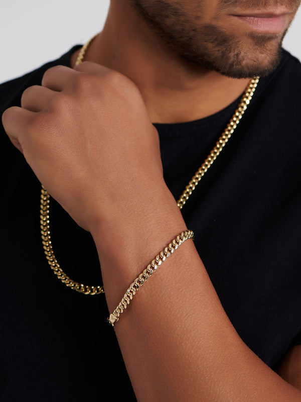 6mm Diamond Solid Gold Miami Cuban Pave Bracelet | Uverly - UVERLY