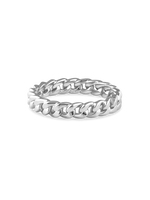 DEVATA Cuban Link Ring in Rhodium Plated Sterling Silver