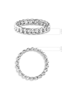 DEVATA Cuban Link Ring in Rhodium Plated Sterling Silver