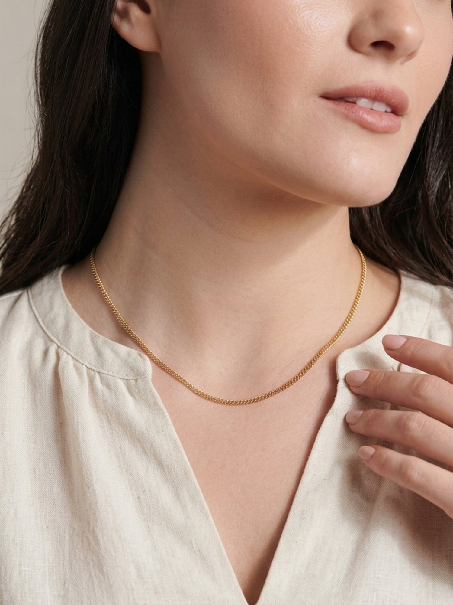 Dainty Cuban Chain Necklace 2mm