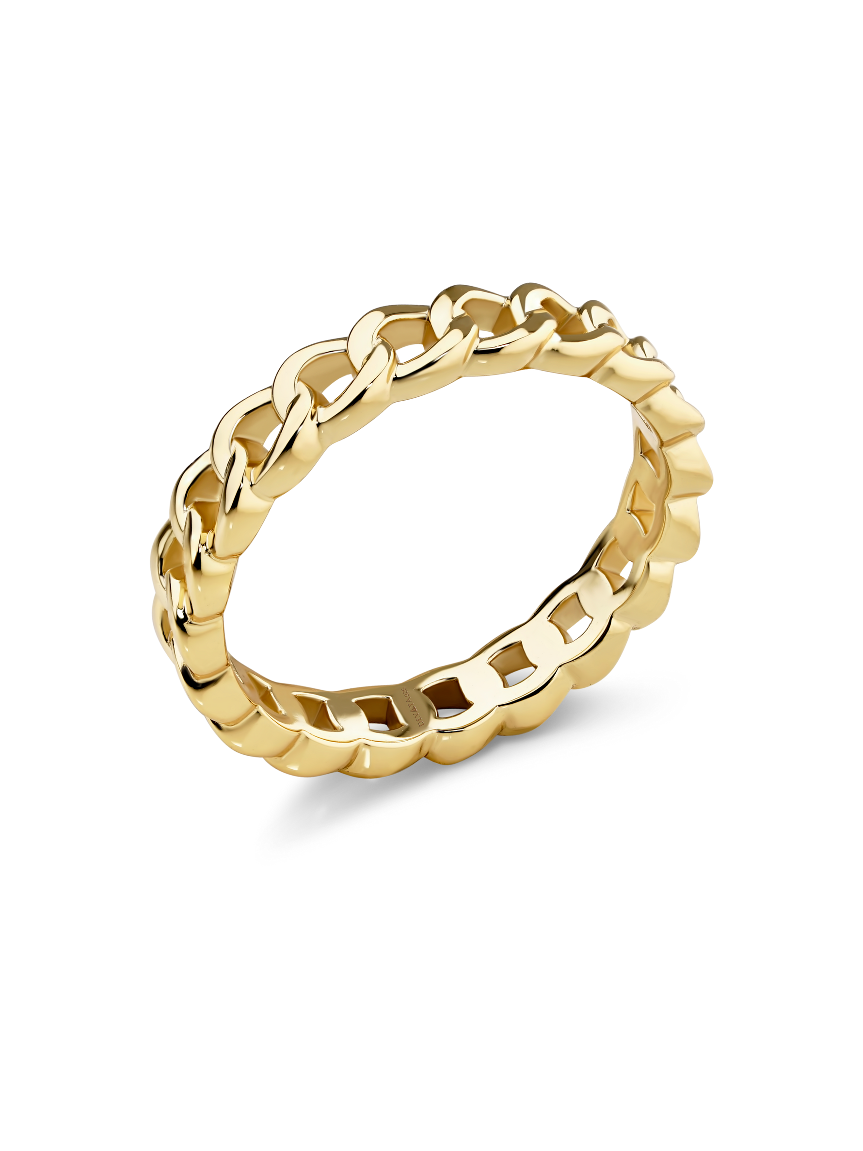 DEVATA Curb Link Ring in Gold Plated Sterling Silver