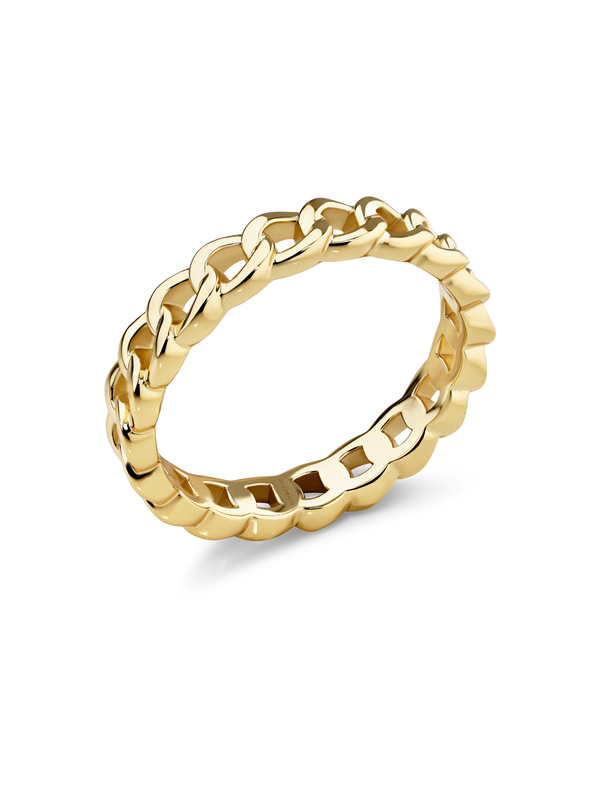 Gold Plated Sterling Silver Curb Link Ring