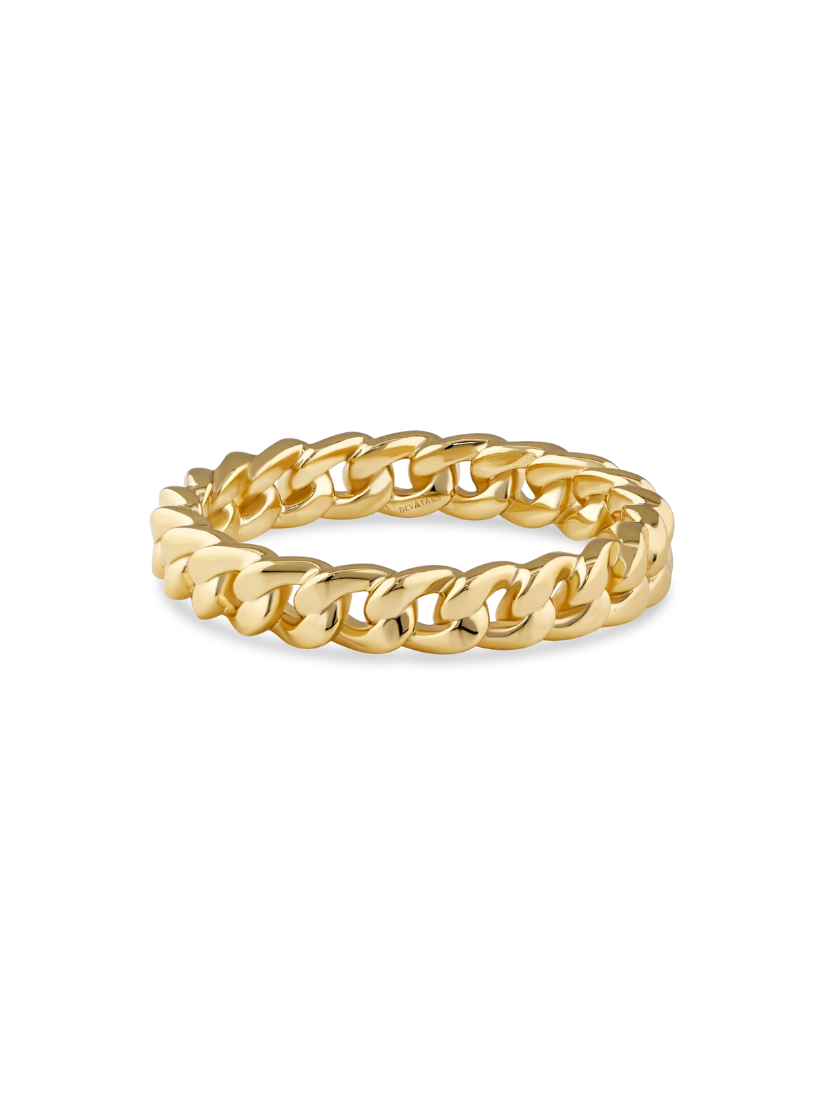 DEVATA Cuban Link Ring in Gold Plated Sterling Silver