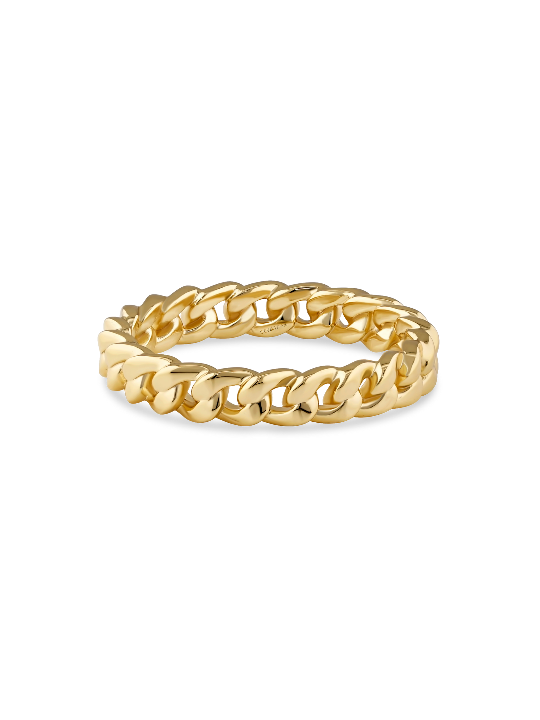 DEVATA Cuban Link Ring in Gold Plated Sterling Silver#gold-plated