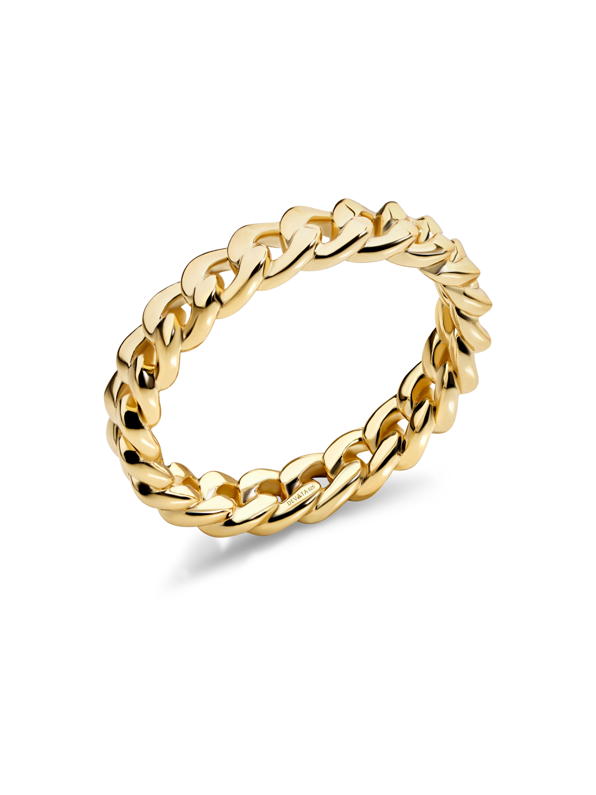 DEVATA Cuban Link Ring in Gold Plated Sterling Silver
