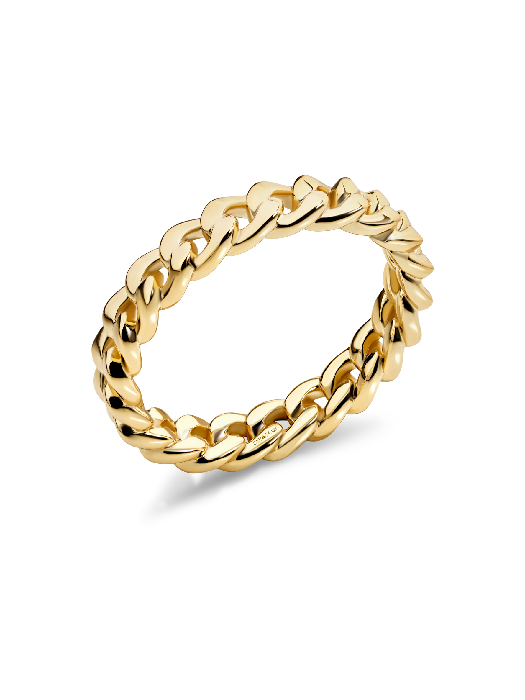 DEVATA Cuban Link Ring in Gold Plated Sterling Silver