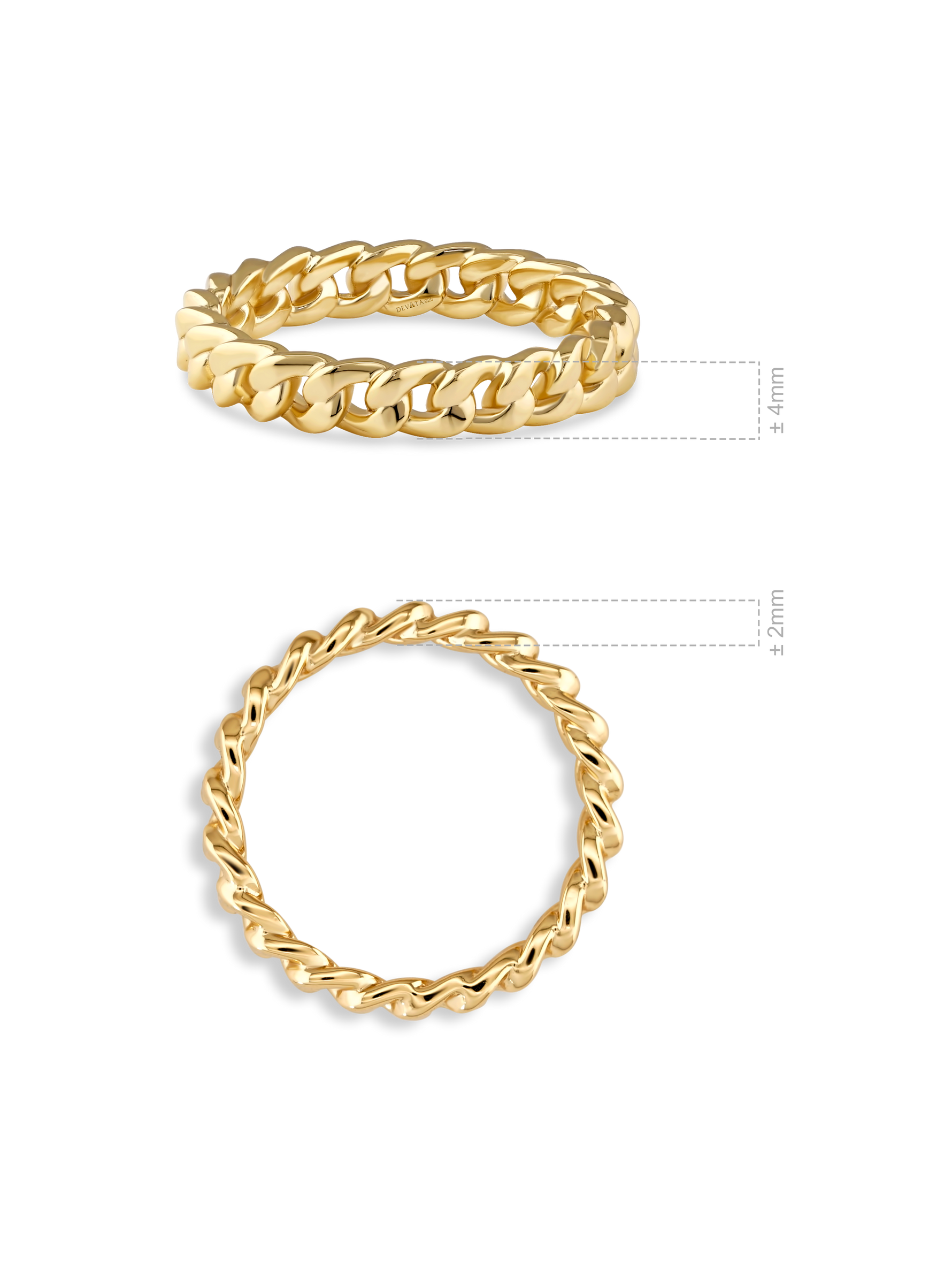 DEVATA Cuban Link Ring in Gold Plated Sterling Silver