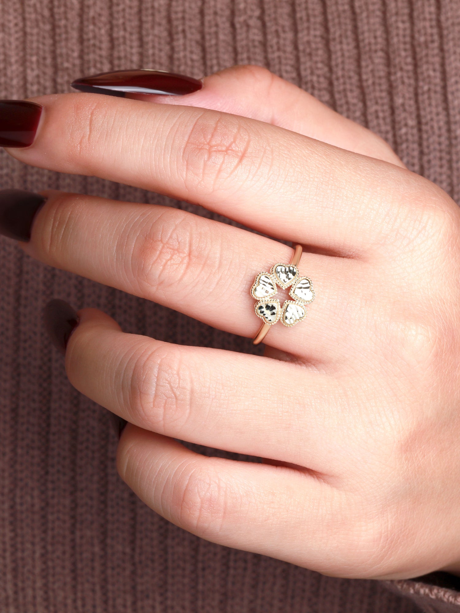 Clover Heart Ring