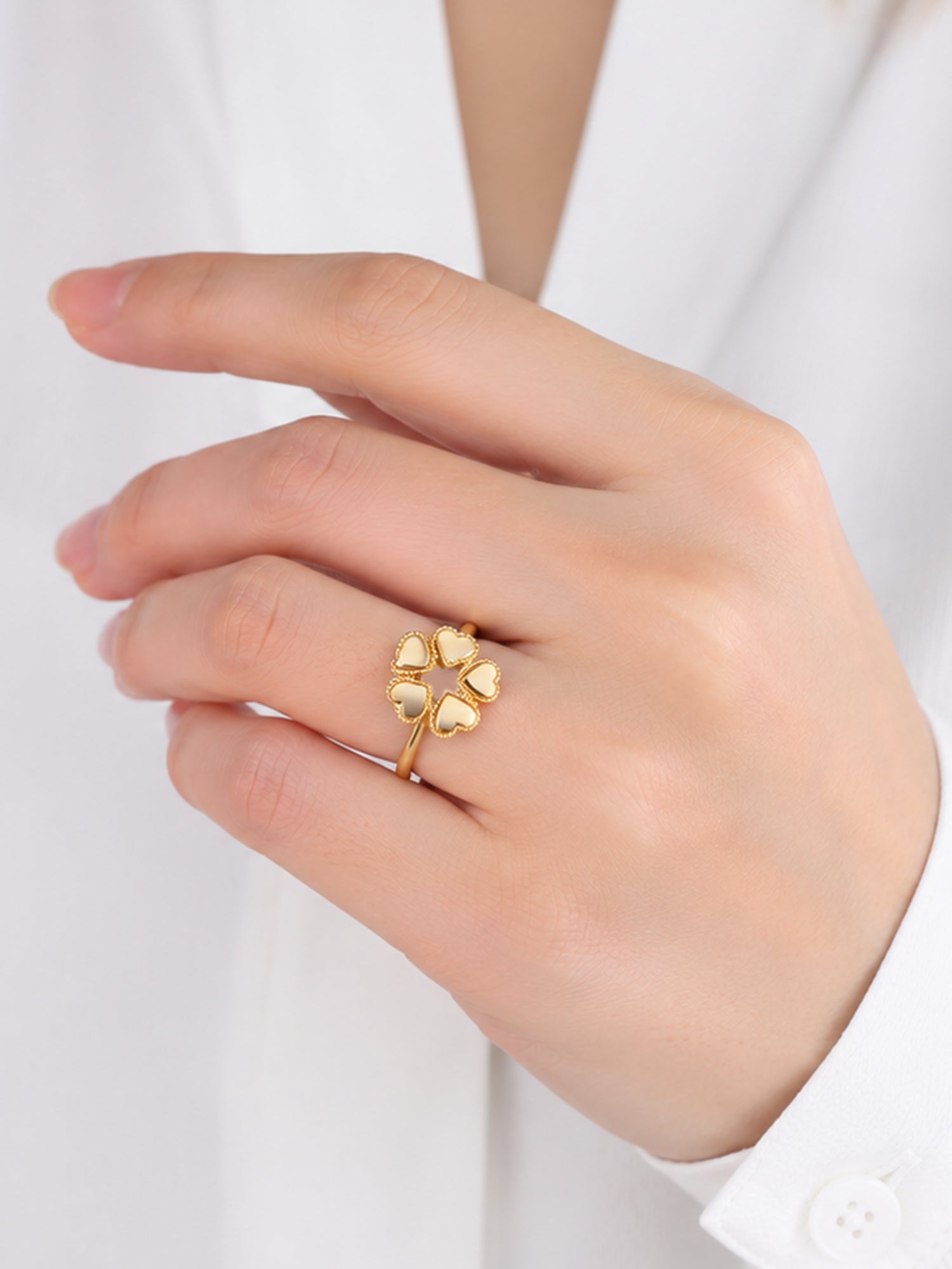 Clover Heart Ring