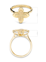 DEVATA Clover Ring Crafted In Solid 14K Yellow Gold