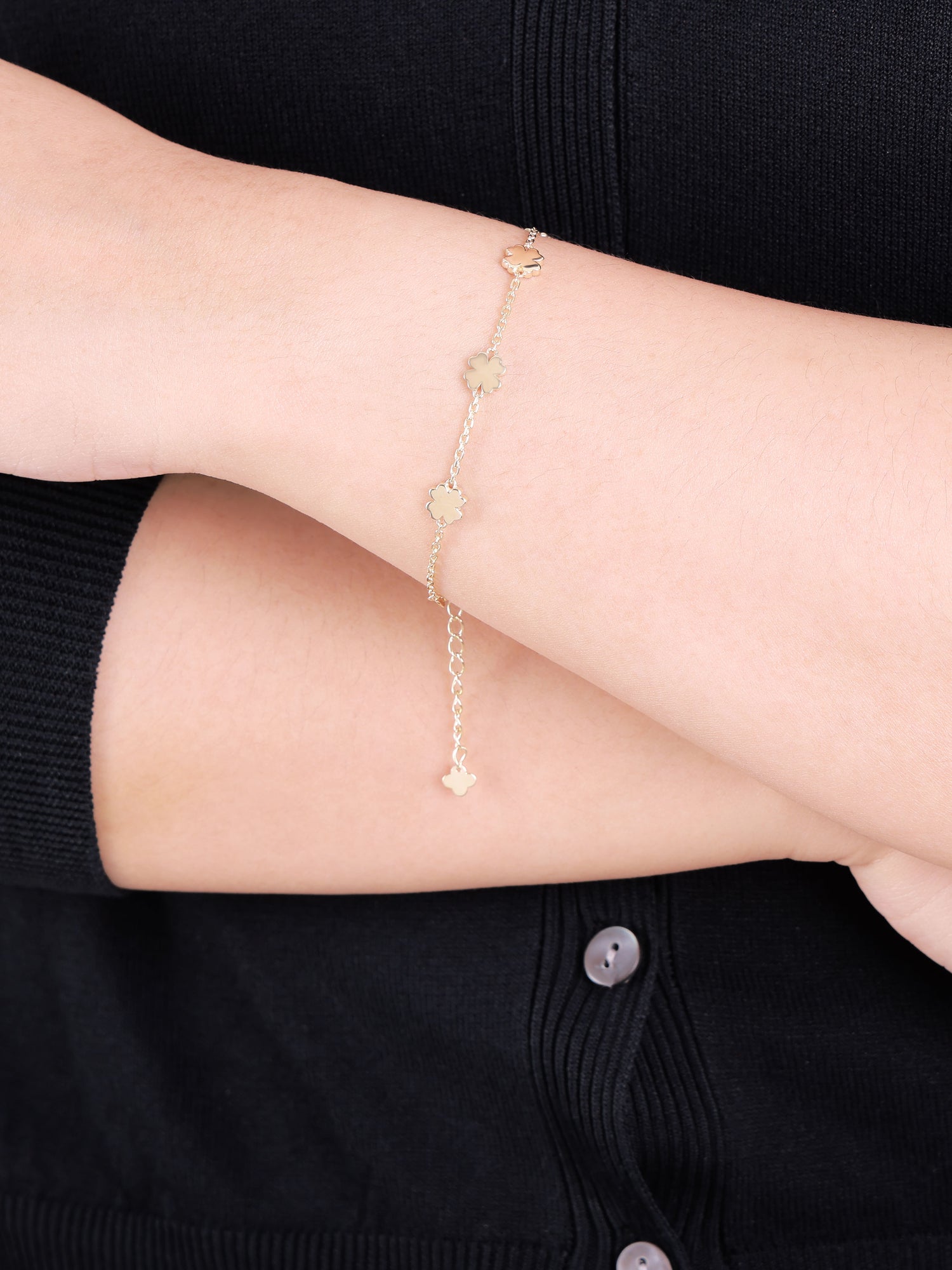 Clover Heart Chain Bracelet