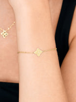 14K Gold Clover Chain Bracelet