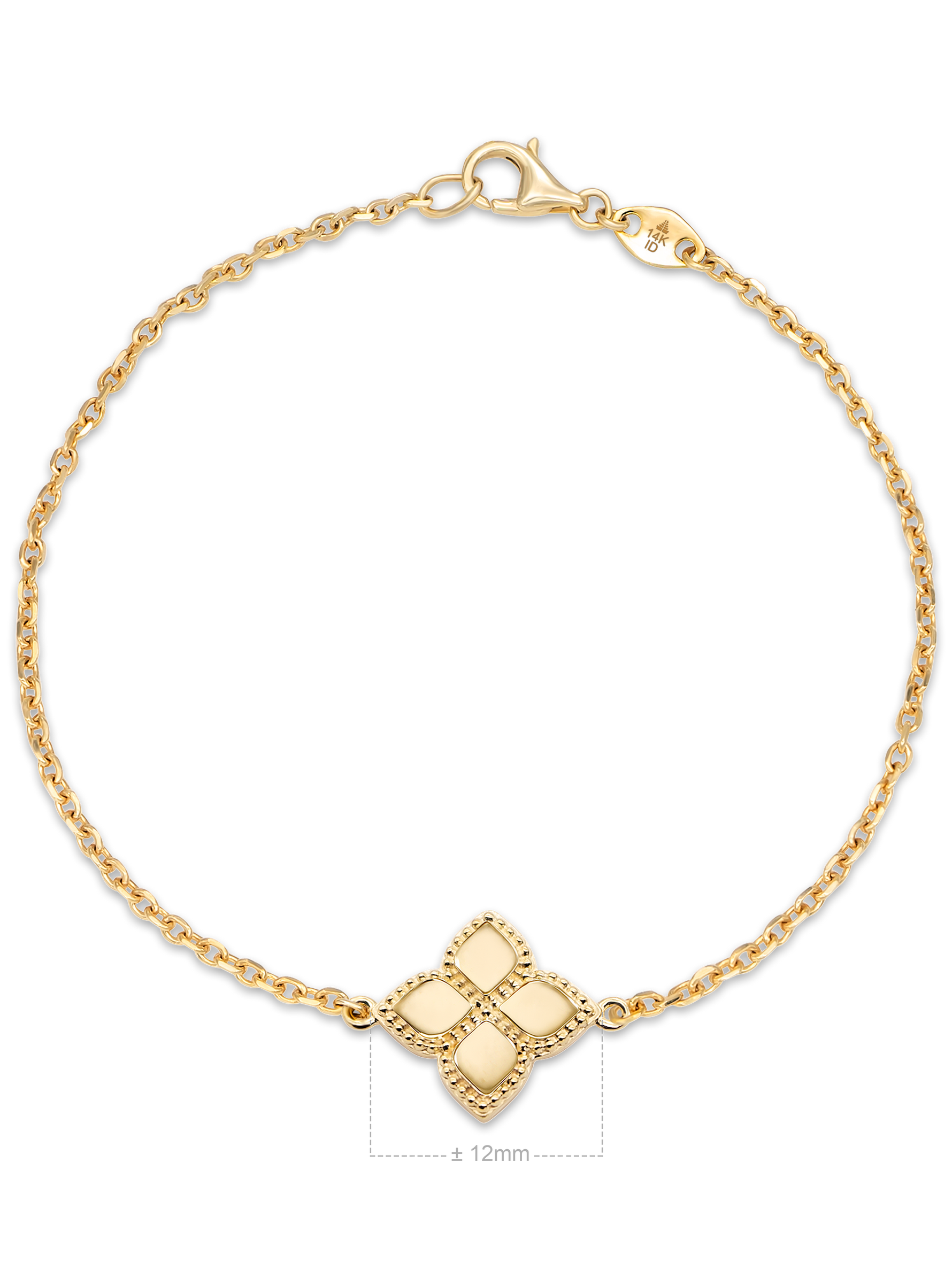 14K Gold Clover Chain Bracelet