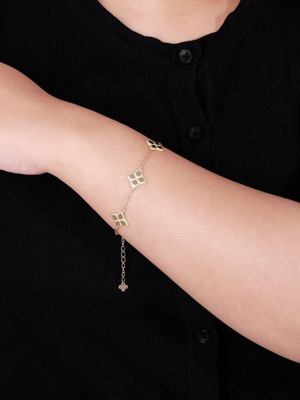 DEVATA Gold Clover Chain Bracelet