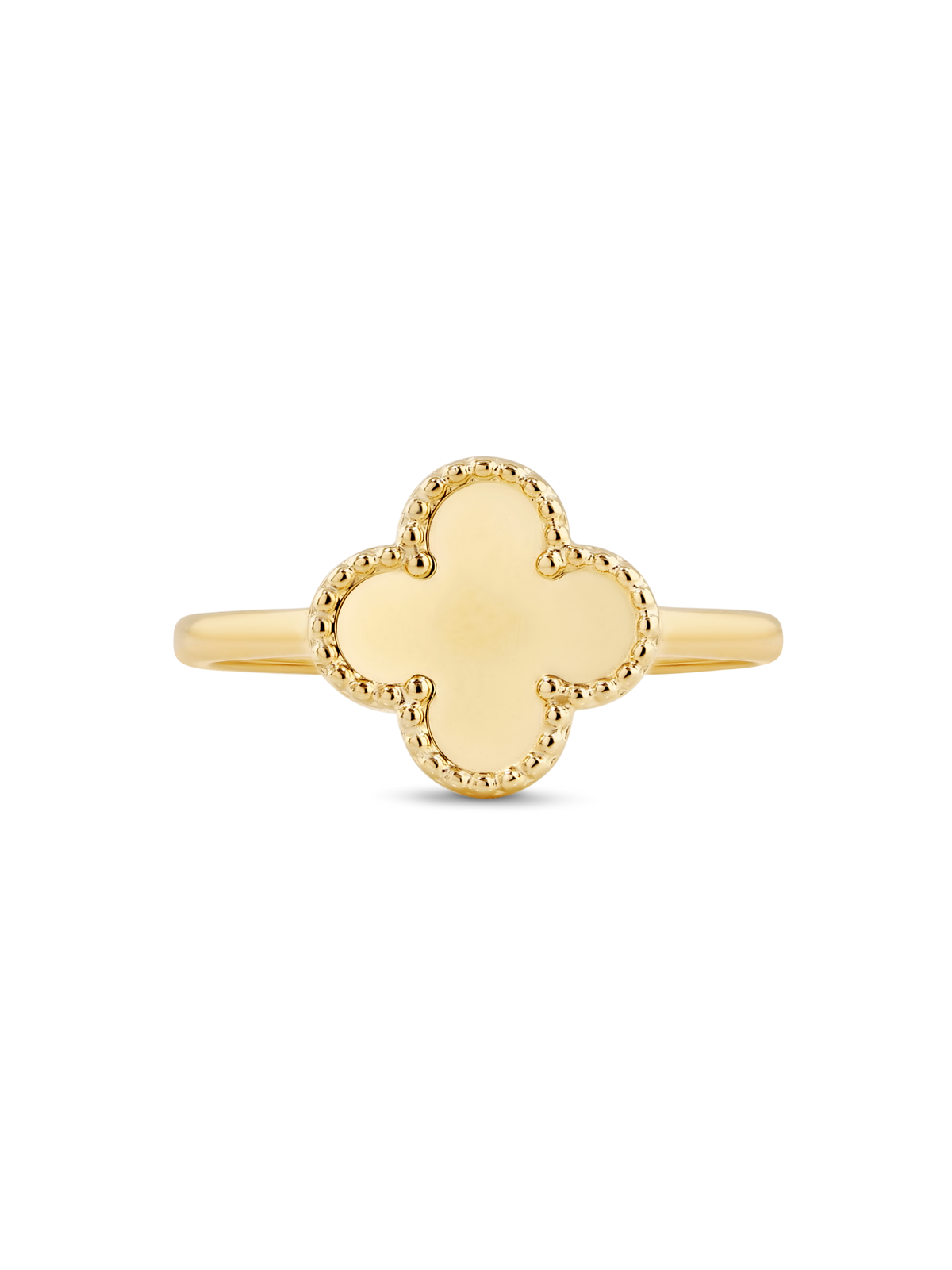 14K Solid Gold Clover Ring