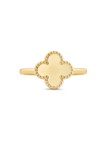 14K Solid Gold Clover Ring