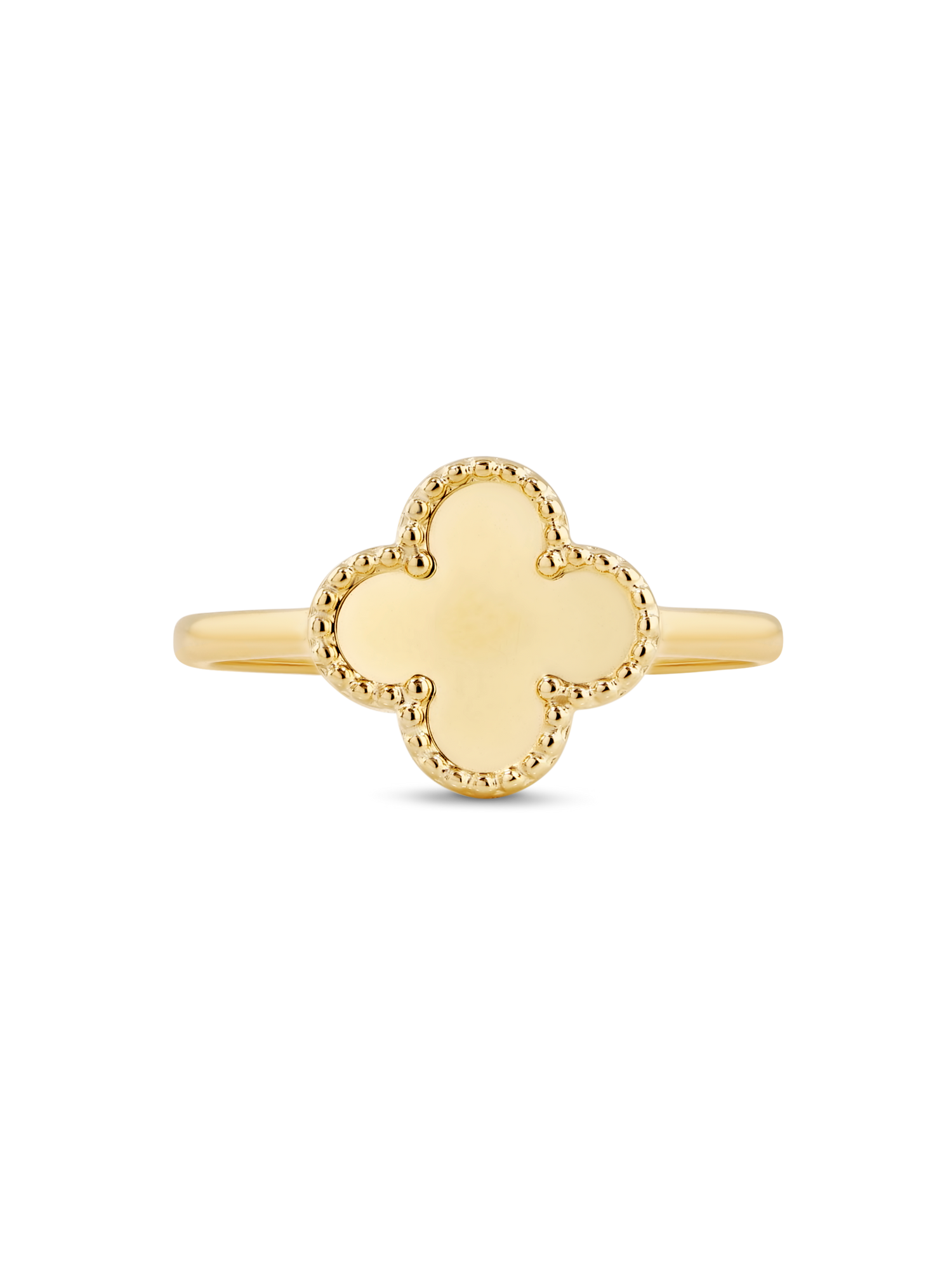 14K Solid Gold Clover Ring