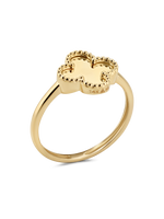 14K Solid Gold Clover Ring