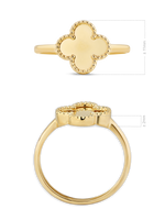 14K Solid Gold Clover Ring