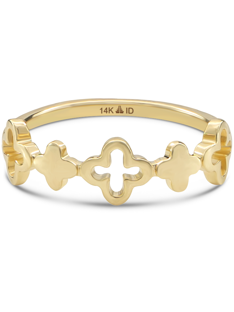 DEVATA Gold Clover Ring