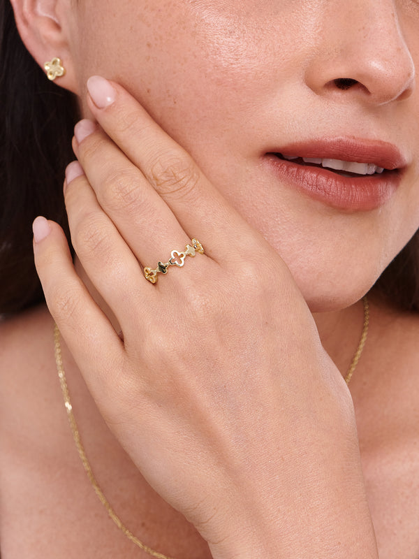 DEVATA Gold Clover Ring