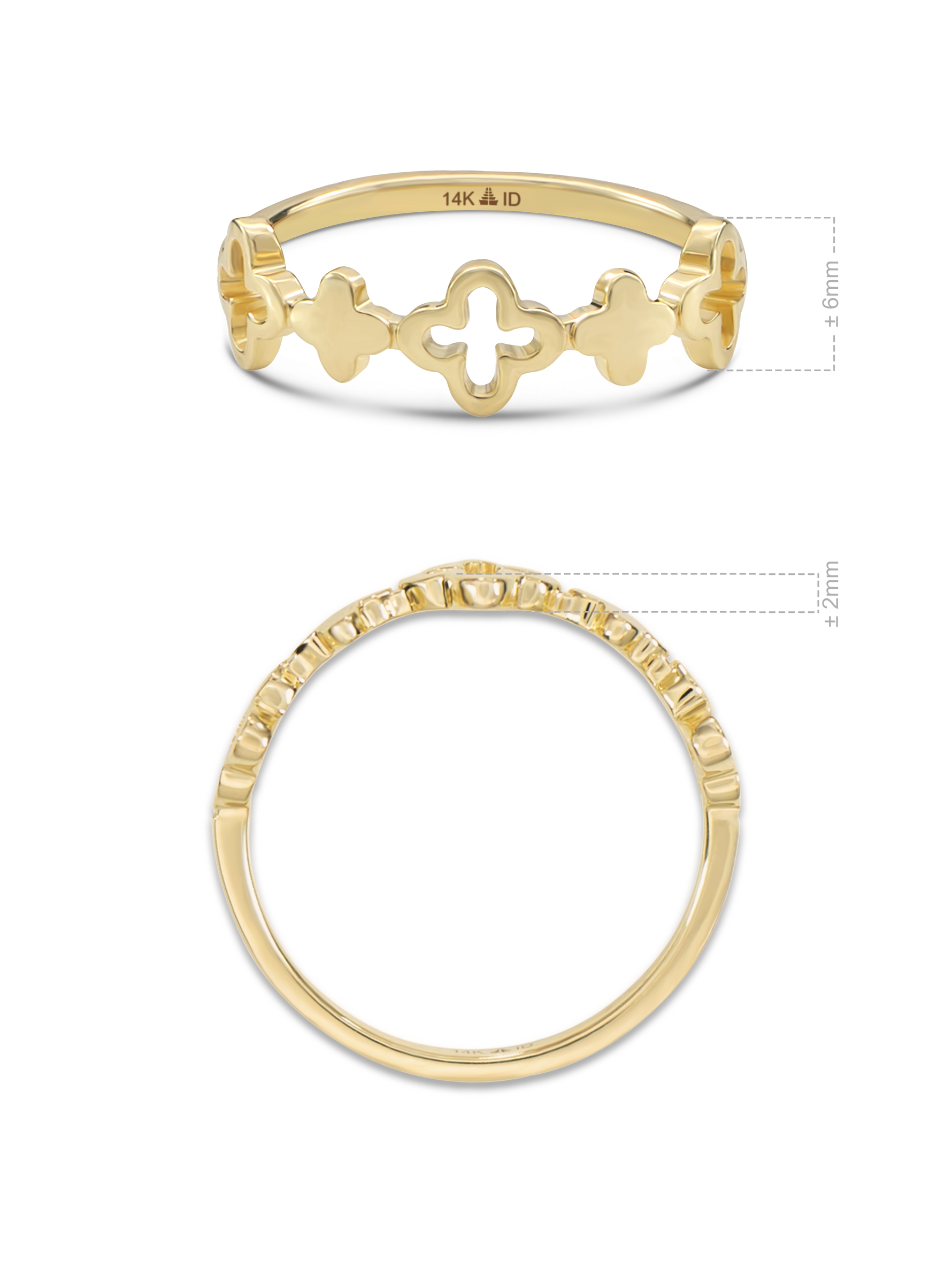 DEVATA Gold Clover Ring