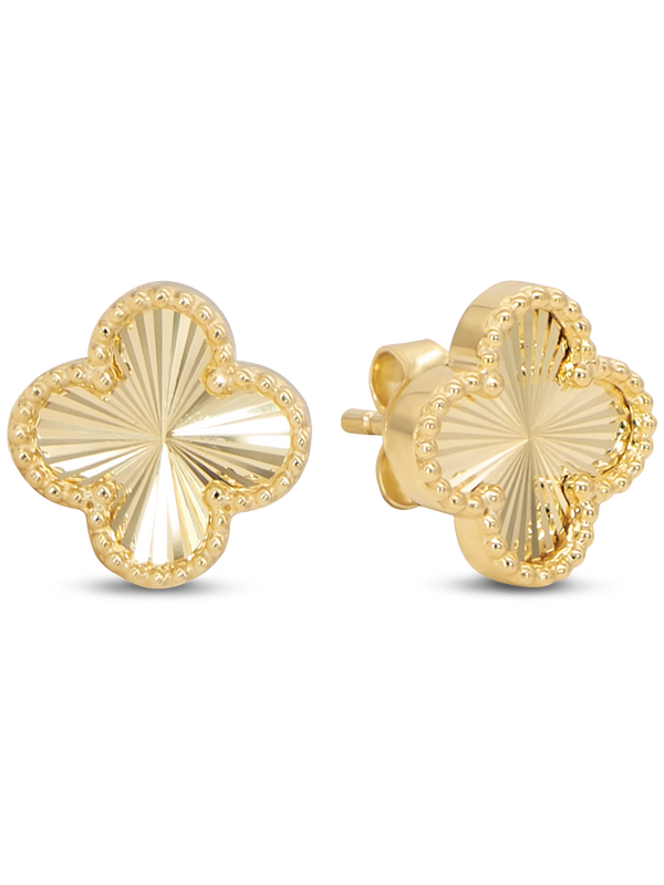 DEVATA Gold Clover Stud Earrings