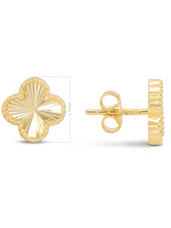 DEVATA Gold Clover Stud Earrings