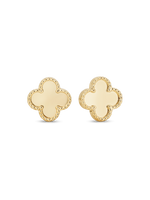 14K Solid Gold Clover Earrings
