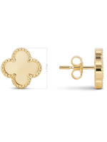 14K Solid Gold Clover Earrings