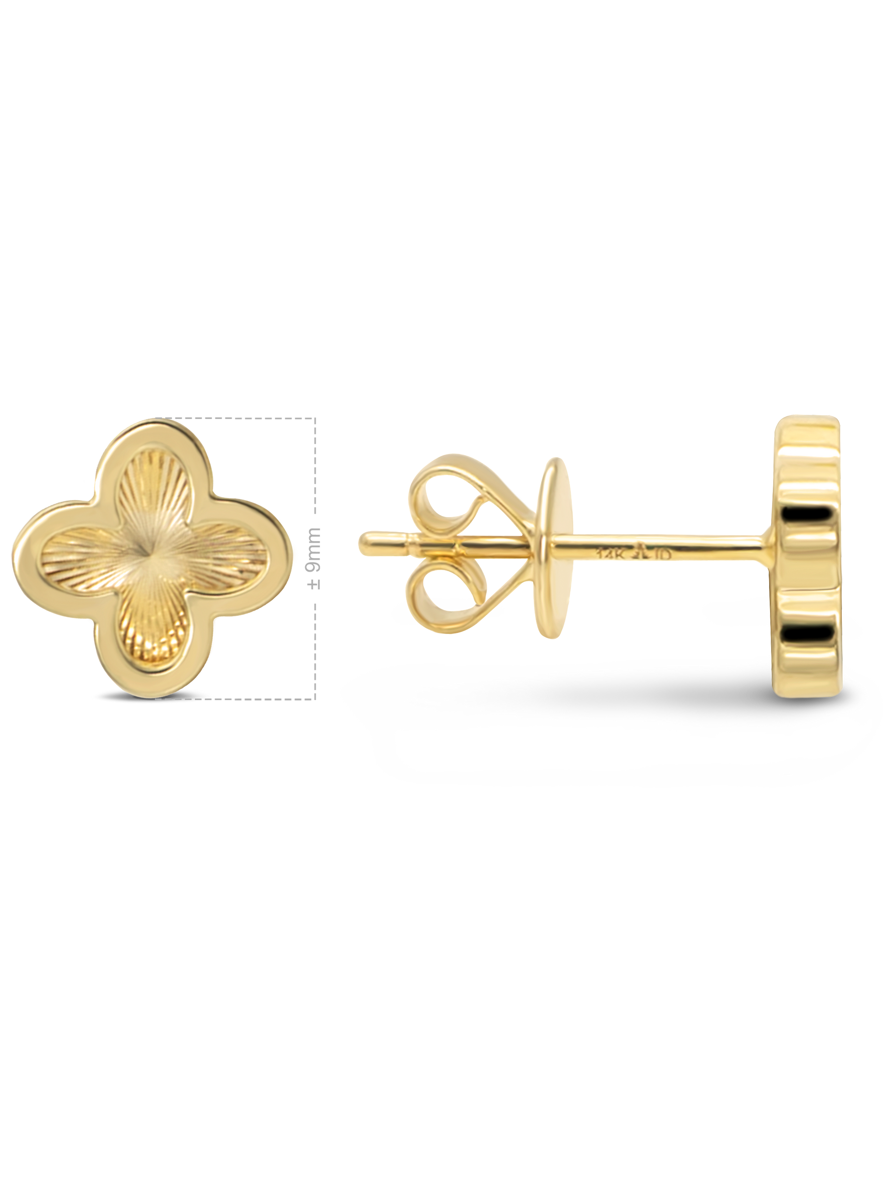 DEVATA 14K Gold Clover Stud Earrings