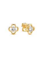 Clover Lab Grown Diamond Stud Earrings in 14K Gold