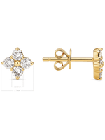 Clover Lab Grown Diamond Stud Earrings in 14K Gold