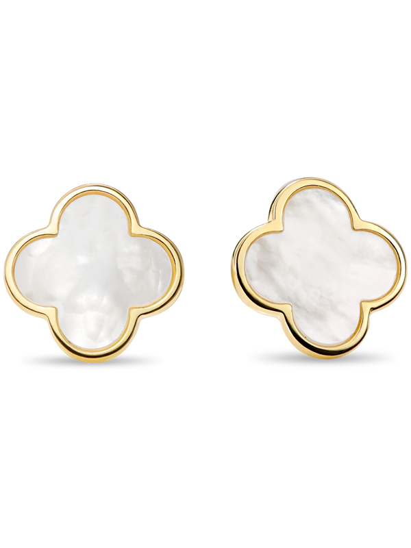 Mother of Pearl Clover Stud Earrings