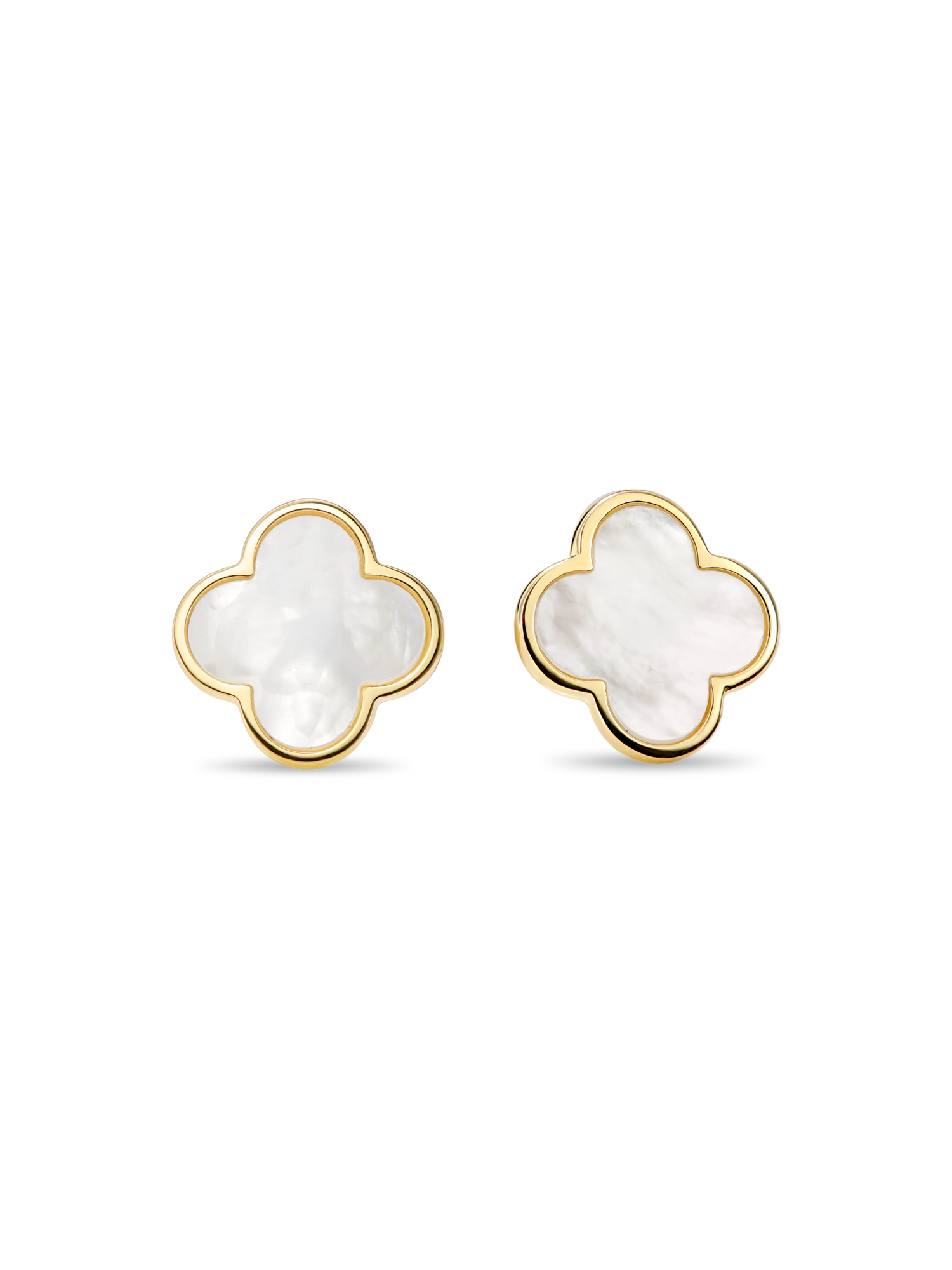 Mother of Pearl Clover Stud Earrings