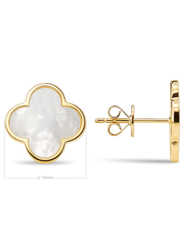 Mother of Pearl Clover Stud Earrings