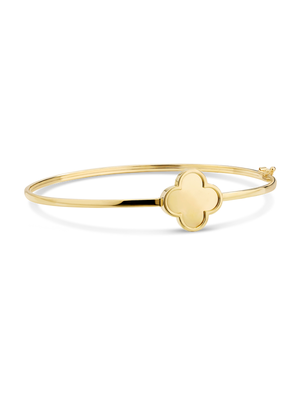 Devata Clover Bangle Bracelet in 14K Gold