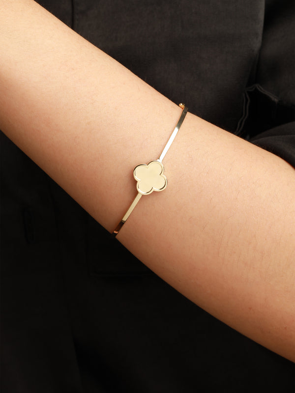 Devata Clover Bangle Bracelet in 14K Gold