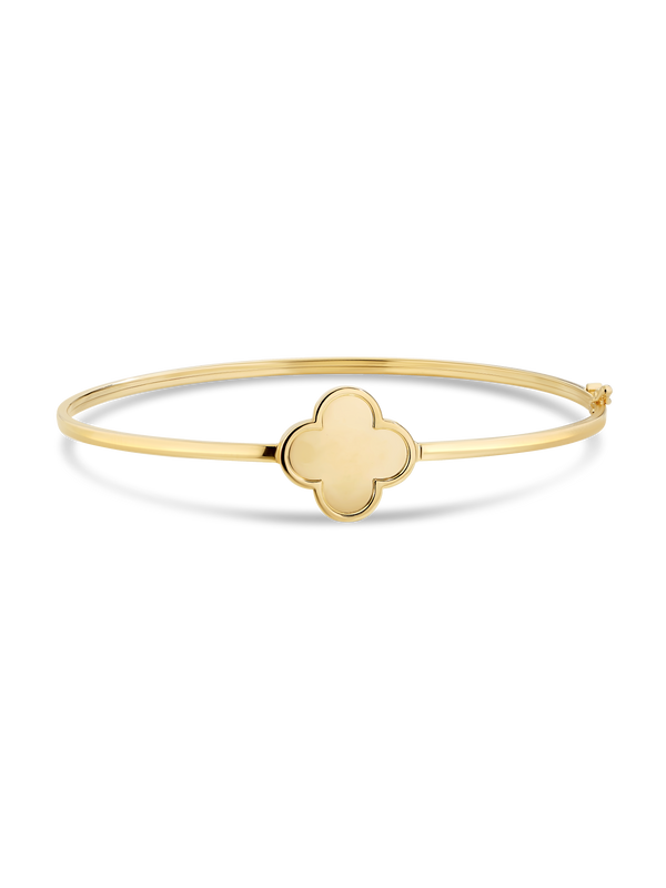 Devata Clover Bangle Bracelet in 14K Gold