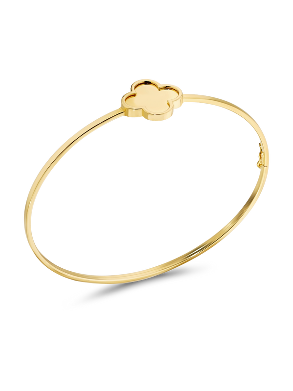 Devata Clover Bangle Bracelet in 14K Gold