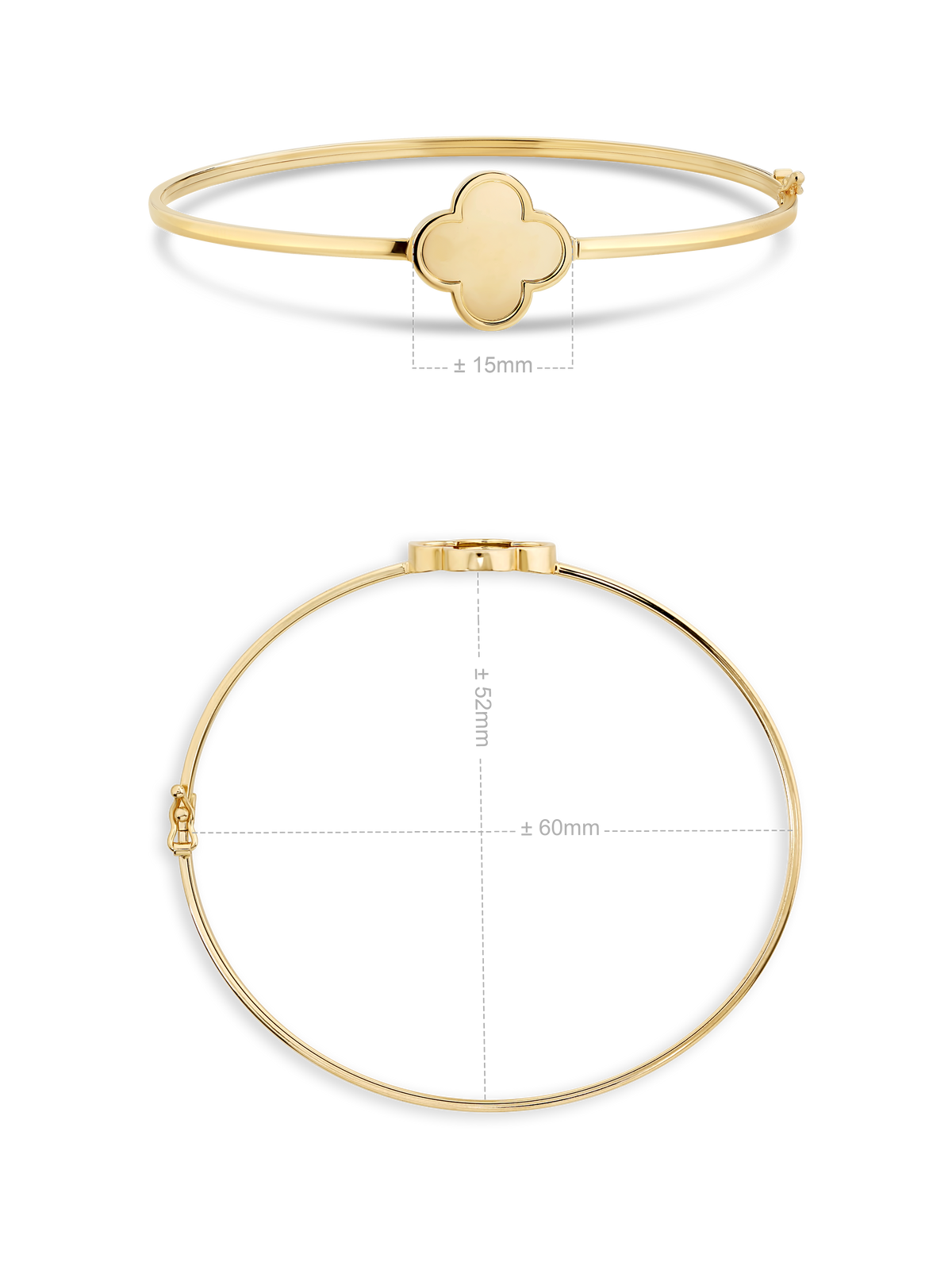 Devata Clover Bangle Bracelet in 14K Gold