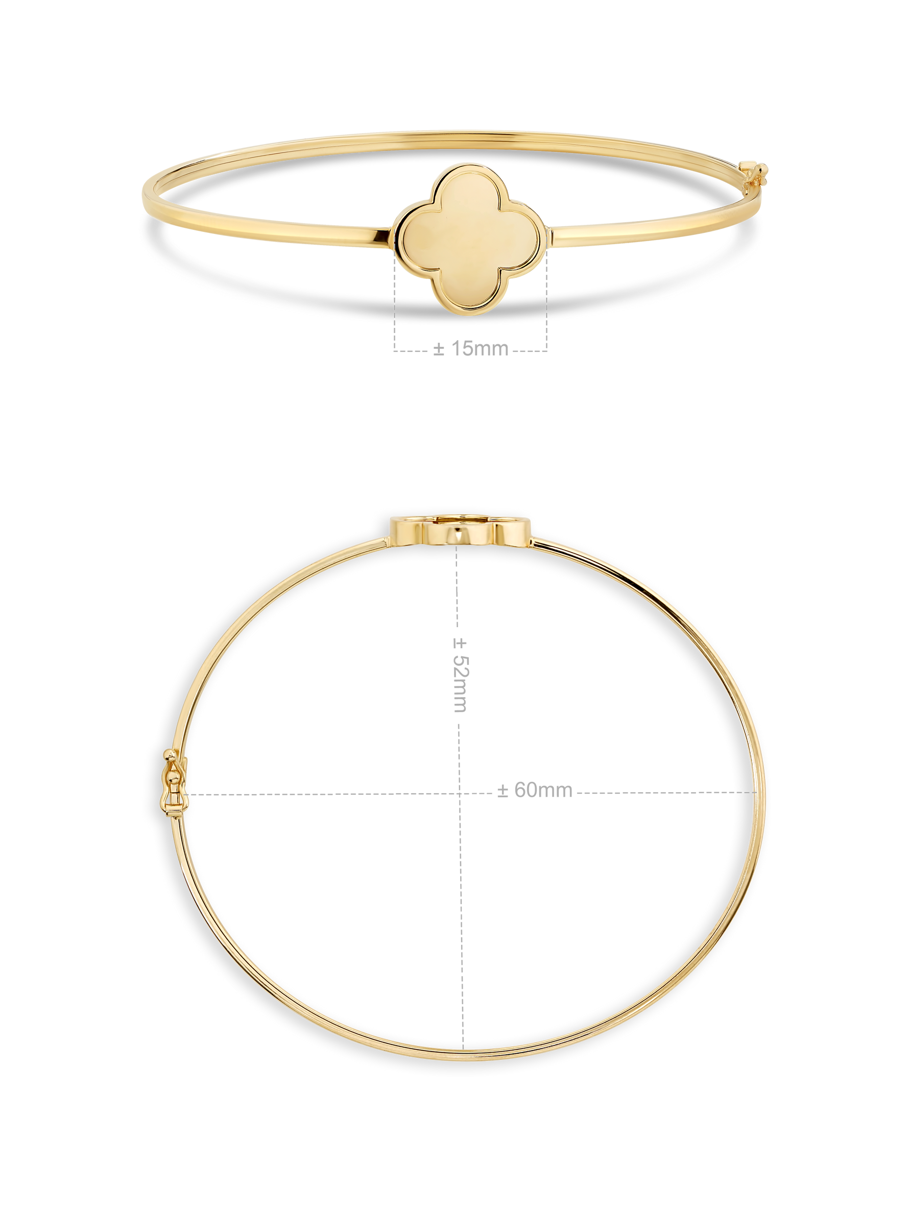 Devata Clover Bangle Bracelet in 14K Gold