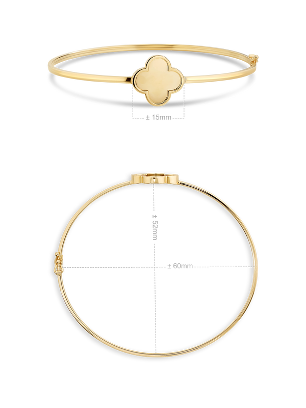 Devata Clover Bangle Bracelet in 14K Gold