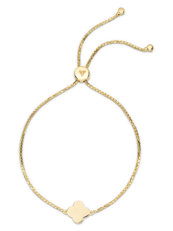 DEVATA Gold Clover Box Chain Slider Bolo Bracelet