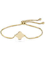 DEVATA Gold Clover Box Chain Slider Bolo Bracelet